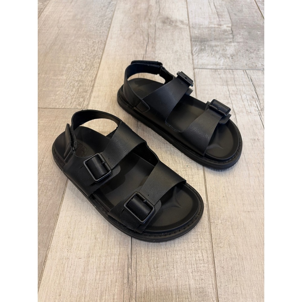Zara Kids Black Double Buckle Slingback Sandals Size 35 EU 3 US Kids